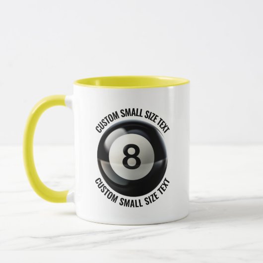 Small Text イエロー Combo 11oz オーダーメイド 8ボール マグカップ (左)