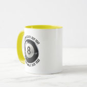 Small Text イエロー Combo 11oz オーダーメイド 8ボール マグカップ (正面左)