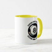 Small Text イエロー Combo 11oz オーダーメイド 8ボール マグカップ (正面右)