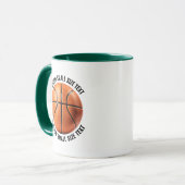 Small Text HUN. GREEN Combo 11oz カスタムバスケットボール マグカップ (正面左)