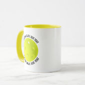 Small Text YELLOW Combo 11oz カスタムピックルボール マグカップ (正面左)