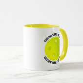 Small Text YELLOW Combo 11oz カスタムピックルボール マグカップ (正面右)