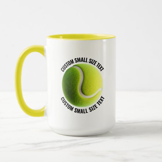 Small Text YELLOW Combo 15oz カスタムテニスマグ マグカップ (左)