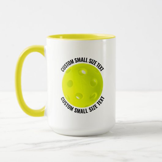 Small Text YELLOW Combo 15oz カスタムピックルボール マグカップ (左)