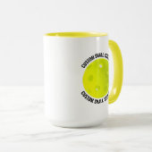 Small Text YELLOW Combo 15oz カスタムピックルボール マグカップ (正面右)