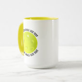 Small Text YELLOW Combo 15oz カスタムピックルボール マグカップ (正面左)