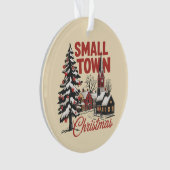 Small Town Christmas Country Farmer Family Retro  オーナメント (正面)