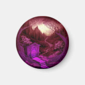 Small Unique Cabin Set Along A Stream マグネット (正面)