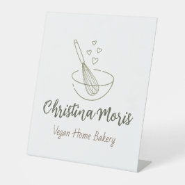 Small Vegan Home Bakery Logo  台座サイン