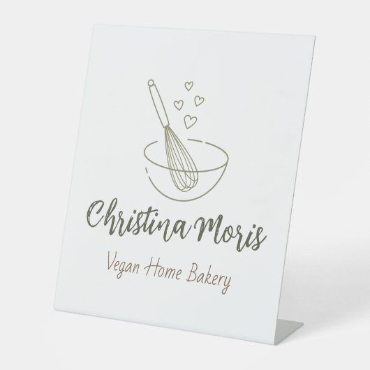 Small Vegan Home Bakery Logo  台座サイン (正面)