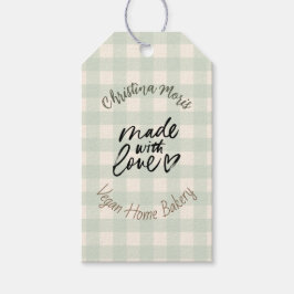 Small Vegan Home Bakery Made with love Pattern ギフトタグ