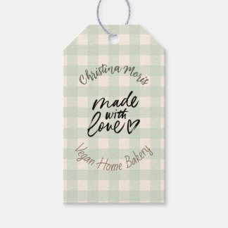 Small Vegan Home Bakery Made with love Pattern ギフトタグ