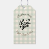 Small Vegan Home Bakery Thank You Pattern ギフトタグ (正面)