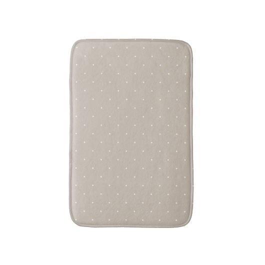 Small White Polka Dot Pattern On Cool Beige Greige バスマット (正面縦)