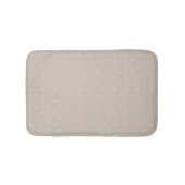 Small White Polka Dot Pattern On Cool Beige Greige バスマット (正面)