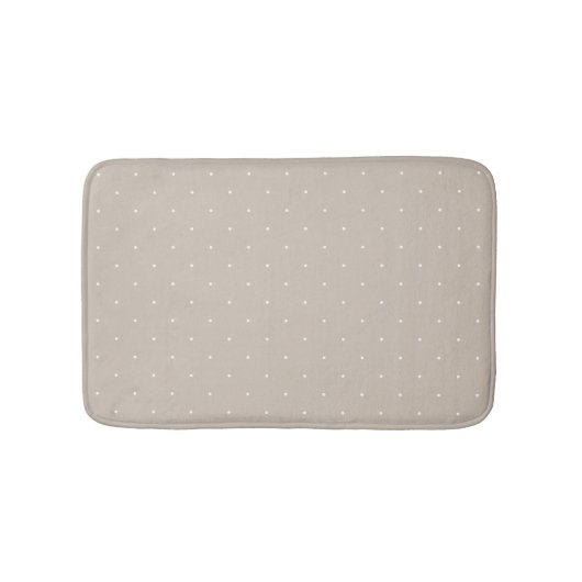 Small White Polka Dot Pattern On Cool Beige Greige バスマット (正面)