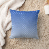 Small White Polka Dots-Ombre Blue Throw Pillow  クッション (ブランケット)