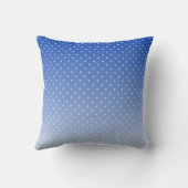 Small White Polka Dots-Ombre Blue Throw Pillow  クッション (裏面)