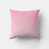 Small White Polka Dots-Ombre Pink Throw Pillow クッション (裏面)