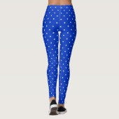 Small white polka dots on cobalt blue Leggings レギンス (裏面)