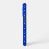 Small White Polka Dots on Cobalt Blue Phone Case iPhoneケース (左側面)