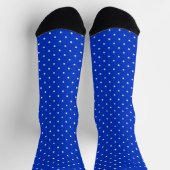 Small White Polkadots On Cobalt Blue Crew Socks ソックス (上部)