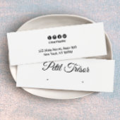 Small White Script  Stud Earring Display