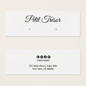 Small White Script  Stud Earring Display (正面&裏面)