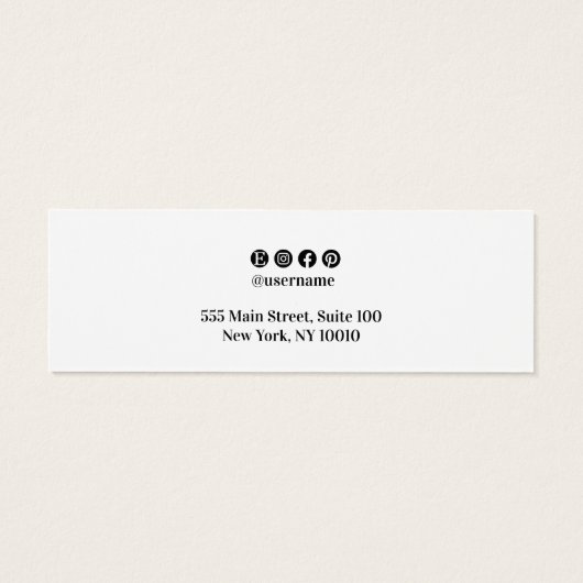 Small White Script  Stud Earring Display (裏面)