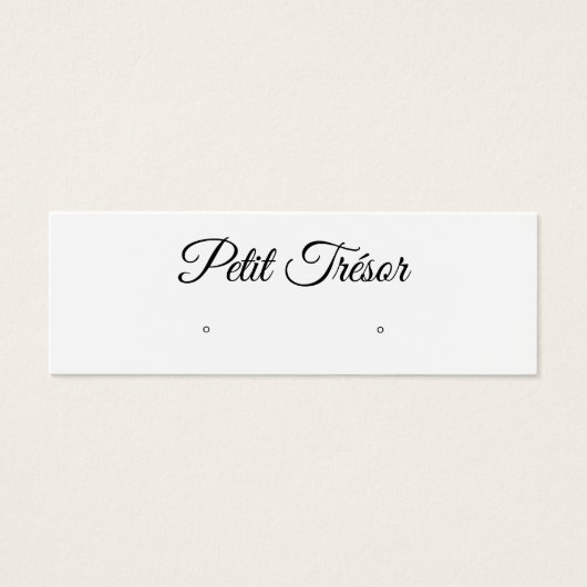 Small White Script  Stud Earring Display (正面)