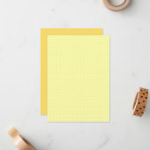 Small Yellow Grid Graph Paper Note Cards (Squares) ノートカード (正面/裏面インサイチュ)