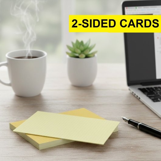 Small Yellow Grid Graph Paper Note Cards (Squares) ノートカード