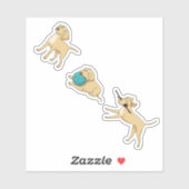 Small Yellow Lab Stickers シール (シート)