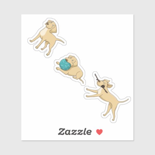 Small Yellow Lab Stickers シール (シート)