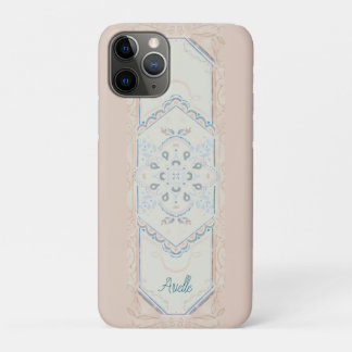 smallCUSTOM NAME Delicate Seashell Medallion, iPhone 11 Proケース