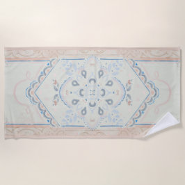 smallCUSTOM NAMEDelicate Seashell Medallion ビーチタオル