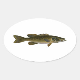 Smallmouth Bassロゴ 楕円形シール