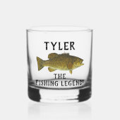 Smallmouth Bass魚釣りThe Legend Name ウイスキーグラス (正面)