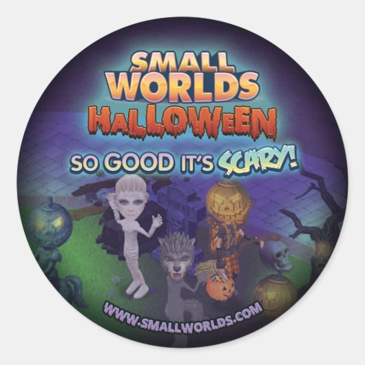 SmallWorldsハロウィーン墓地シール ラウンドシール (正面)