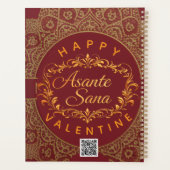 Smart Asante Sana Valentine Gold Art & Custom QR プランナー手帳 (裏面)