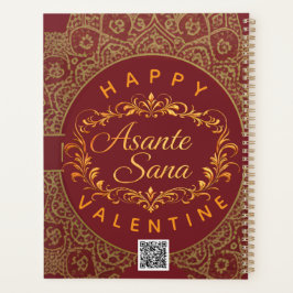 Smart Asante Sana Valentine Gold Art & Custom QR プランナー手帳