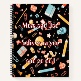 Smart Brain Cartoon Black Notebook for Kids  ノートブック