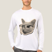 Smart Cat Design with Glasses トライブレンドＴシャツ (正面)