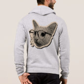 "Smart Cat Design with Glasses パーカ (裏面)