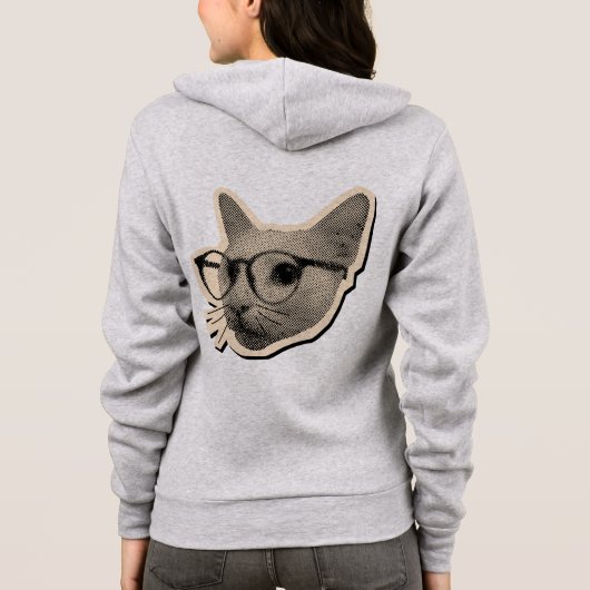 "Smart Cat Design with Glasses パーカ (裏面)