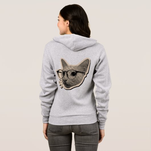 "Smart Cat Design with Glasses パーカ (裏面フル)