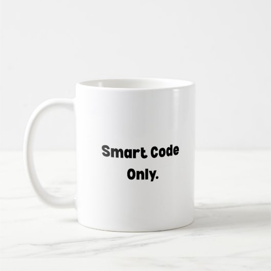 Smart Code Only Mug – Minimalist AI Engineer Gift コーヒーマグカップ (左)