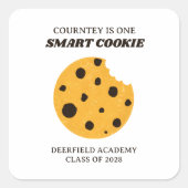 Smart Cookie Graduation Favor スクエアシール (正面)