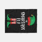 Smart Elf Christmas Party Matching Family Group Pa フリースブランケット (正面(横))