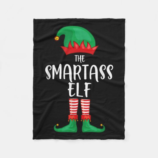 Smart Elf Christmas Party Matching Family Group Pa フリースブランケット (正面)